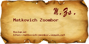 Matkovich Zsombor névjegykártya