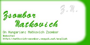 zsombor matkovich business card